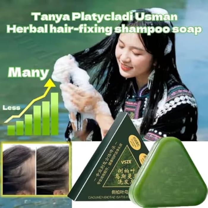 Osman Grass & Plataclados Shampoo Bar for Hair Growth and Natural Hair Loss Treatment, Strengthens Roots, Controls Oil, and Cleanses Scalp, 120g - Image 5